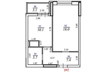 Продаю однокомнатную квартиру, 40.4 м2, Самара, ЖК Сокол, Революционная улица, 101Вк1