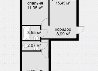 Продается 2-комнатная квартира, 56.3 м2, деревня Мистолово, Средний проспект, 12