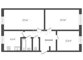 Продам 3-комнатную квартиру, 62.9 м2, Челябинская область, Комсомольский проспект, 89А