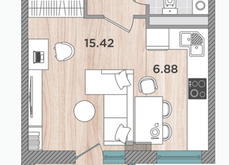Продается квартира студия, 33 м2, Темрюк, Дальняя улица, 30