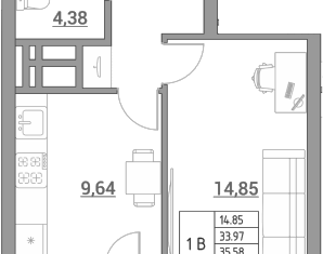 1-ком. квартира на продажу, 37.2 м2, Ростов-на-Дону, ЖК Новый Горизонт, Тибетская улица, 1В