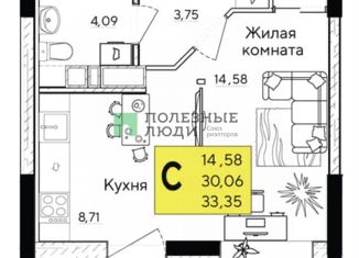 Квартира на продажу студия, 33.35 м2, Ижевск, Базарная площадь, 1, ЖК Счастье