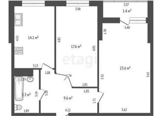 2-комнатная квартира на продажу, 72 м2, Самара, жилой район Волгарь, улица Петра Алабина, 2