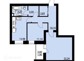 Продажа квартиры студии, 70.03 м2, посёлок Солнечный, Кленовая улица, 1