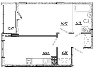 Продам 1-ком. квартиру, 39.5 м2, поселок Романовка, Гаражный проезд, 16