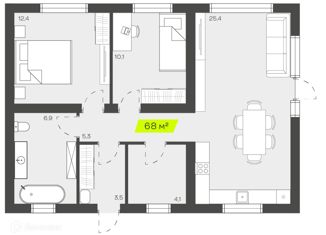 Продажа дома, 68 м2, Новосибирская область