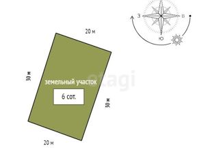 Продажа земельного участка, 6 сот., село Зыково, Советская улица, 54А