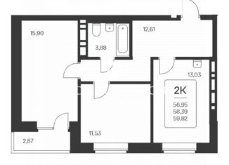 Продажа 1-комнатной квартиры, 59.82 м2, Новосибирск, ЖК Расцветай на Красном, Красный проспект, 167к10