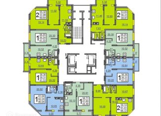 Двухкомнатная квартира на продажу, 66.7 м2, Саратов, проспект Энтузиастов, 42/44, ЖК Тарханы