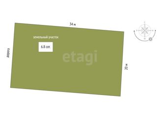 Земельный участок на продажу, 6.8 сот., хутор Городище, Листопадная улица