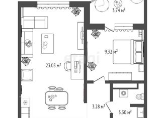 Продам 1-комнатную квартиру, 40.9 м2, Тюменская область, улица Павла Шарова, 1к1