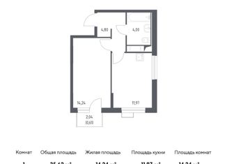 Продаю однокомнатную квартиру, 35.62 м2, дачный посёлок Кокошкино, улица Стожарова, 7