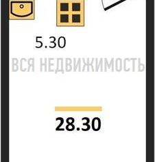 Продам 1-комнатную квартиру, 28.3 м2, хутор Ветряк, Выборская улица, 13