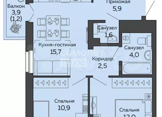 Продажа двухкомнатной квартиры, 57 м2, Екатеринбург, улица 8 Марта, 204Г, метро Ботаническая