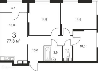 Продается 3-ком. квартира, 77.9 м2, Нижний Новгород, улица Маковского, 25, улица Маковского