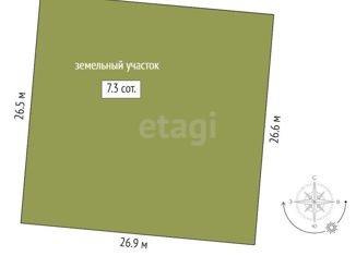 Продаю земельный участок, 7.28 сот., деревня Решетникова, Береговая улица, 3