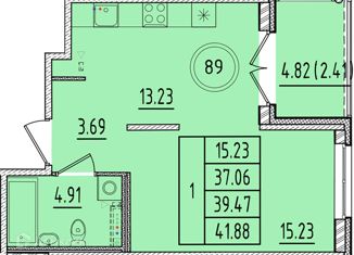 Продам 1-ком. квартиру, 37.06 м2, Санкт-Петербург, Образцовая улица, 6к1