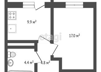 1-комнатная квартира на продажу, 38 м2, село Мирное, Мраморный переулок, 36