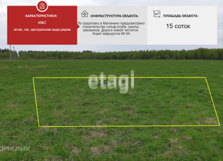Продам участок, 15 сот., деревня Животинки, 1-я Благодатная улица