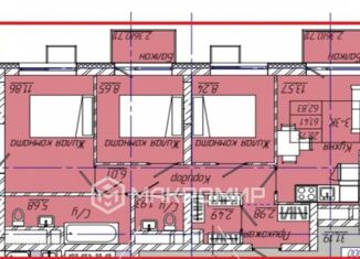 Продам 2-ком. квартиру, 63 м2, село Осиново, улица Гайсина, 3с1