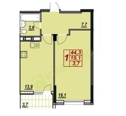 Продажа 2-комнатной квартиры, 48 м2, Анапа, Крестьянская улица, 27к7, ЖК Лазурный