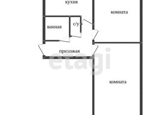 Продается двухкомнатная квартира, 45.2 м2, Тюменская область, улица Пушкина, 15