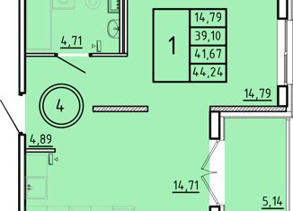 Продам однокомнатную квартиру, 39.1 м2, посёлок Шушары, Образцовая улица, 6к1, ЖК Образцовый Квартал 8