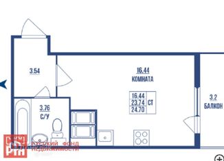 Продается квартира студия, 24.7 м2, Санкт-Петербург, ЖК Приневский, Русановская улица, 18к6