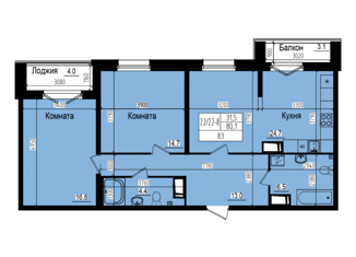 Продаю 2-ком. квартиру, 83 м2, посёлок Парголово, Ольгинская дорога, 3/20