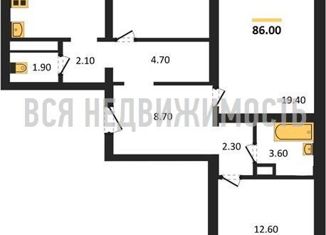 Продается 3-ком. квартира, 86 м2, хутор Ветряк, Выборская улица, 12