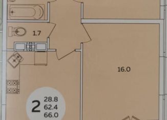 2-комнатная квартира на продажу, 66 м2, Краснодар, ЖК Титаны, бульвар Адмирала Пустошкина, 11/1