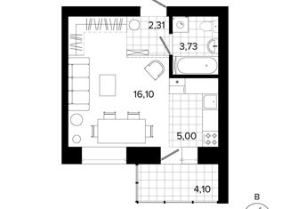 Продается 1-комнатная квартира, 26.9 м2, Берёзовский, улица Победы, 3Б, ЖК Уют-Сити
