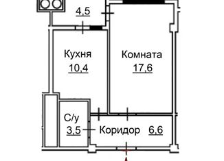 Продается 1-комнатная квартира, 39.6 м2, Симферополь, улица Будённого, 33В, ЖК Солнечный