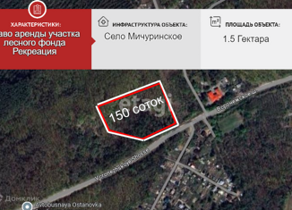 Продается земельный участок, 150 сот., село Мичуринское, Центральная улица