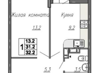 Продается 1-комнатная квартира, 33 м2, Ростов-на-Дону, улица Нансена, 83к1с1, ЖК Скай Парк
