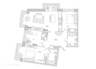 Продам 3-ком. квартиру, 92.8 м2, Санкт-Петербург, Волковский проспект, 6, метро Волковская