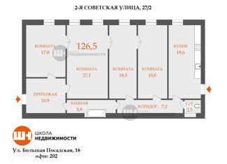 Продается четырехкомнатная квартира, 126.5 м2, Санкт-Петербург, проспект Бакунина, 3, метро Площадь Восстания