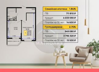 Продам двухкомнатную квартиру, 62.2 м2, Анапа, Мирная улица, 29, ЖК Радуга