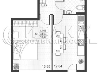 Продам 1-ком. квартиру, 33.97 м2, Коммунар, ЖК Ново-Антропшино, Славянская улица, 8к1