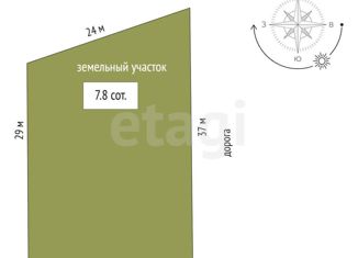 Продается земельный участок, 7.8 сот., село Трудовое, улица Дюльбер, 8