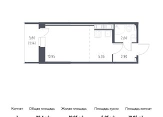 Продаю квартиру студию, 22.4 м2, Колпино, ЖК Новое Колпино
