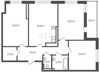 Продажа 3-ком. квартиры, 77.7 м2, Тюменская область, Краснооктябрьская улица, 14к2