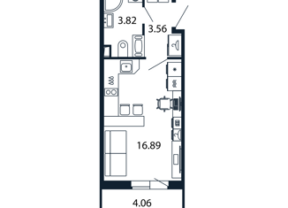 Продажа квартиры студии, 25.12 м2, Санкт-Петербург, Арцеуловская аллея, 9, метро Комендантский проспект