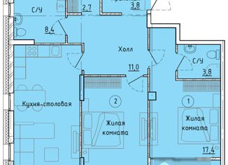 Продам двухкомнатную квартиру, 88.9 м2, Екатеринбург, улица Ткачей, 19, ЖК Клевер Парк