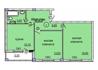 Продаю 2-комнатную квартиру, 59.61 м2, Семёнов, Спортивная улица, 82
