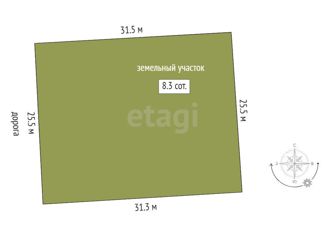 Продажа земельного участка, 8.3 сот., село Успенское, Проезжая улица, 32А