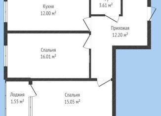 Продается 2-комнатная квартира, 59.4 м2, Краснодар, Домбайская улица, 10/1к2, ЖК Спорт-Сити