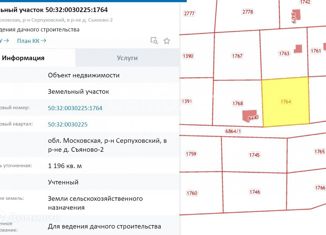 Земельный участок на продажу, 11.96 сот., деревня Съяново-2