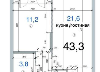 Продам однокомнатную квартиру, 43.3 м2, Рязань, Полевая улица, 75, ЖК Время