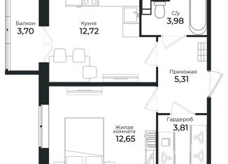 Продажа однокомнатной квартиры, 37.6 м2, Сертолово